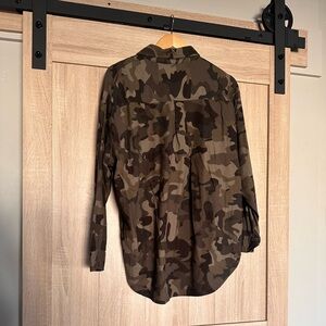 Camo flannel button down shirt, gently used.